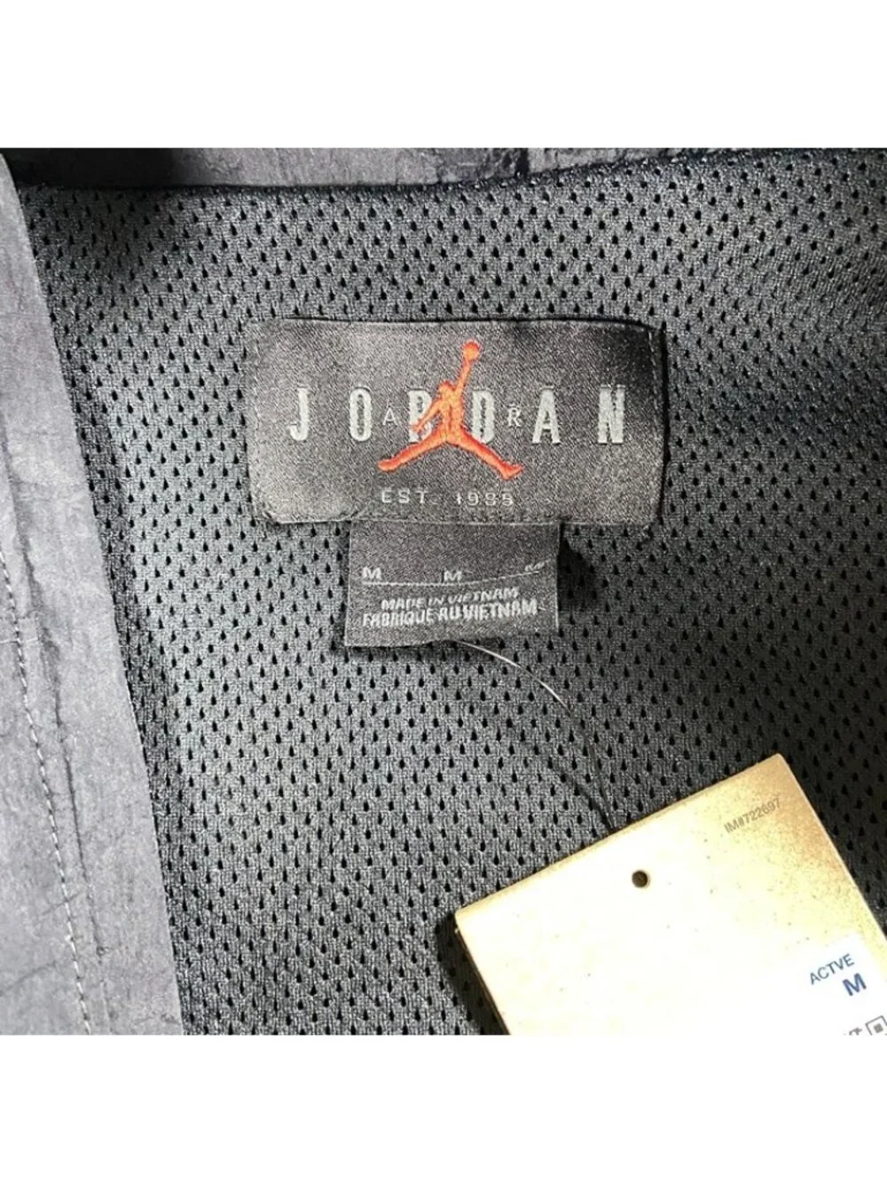 Air Jordan Essential Hybrid Woven Jacket Size Medium Men Black White FN4537-010